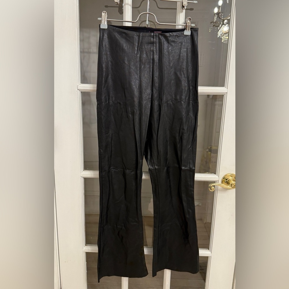 COMMANDO Women’s Black Faux Leather High Rise Flare Leg Pants Size L